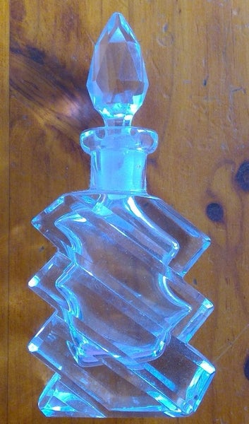 Vintage Art deco style crystal perfume bottle Carousel 1
