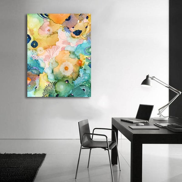 Framed $1 RESERVE 1 Panel Canvas Art Print - Abstract Carousel 2