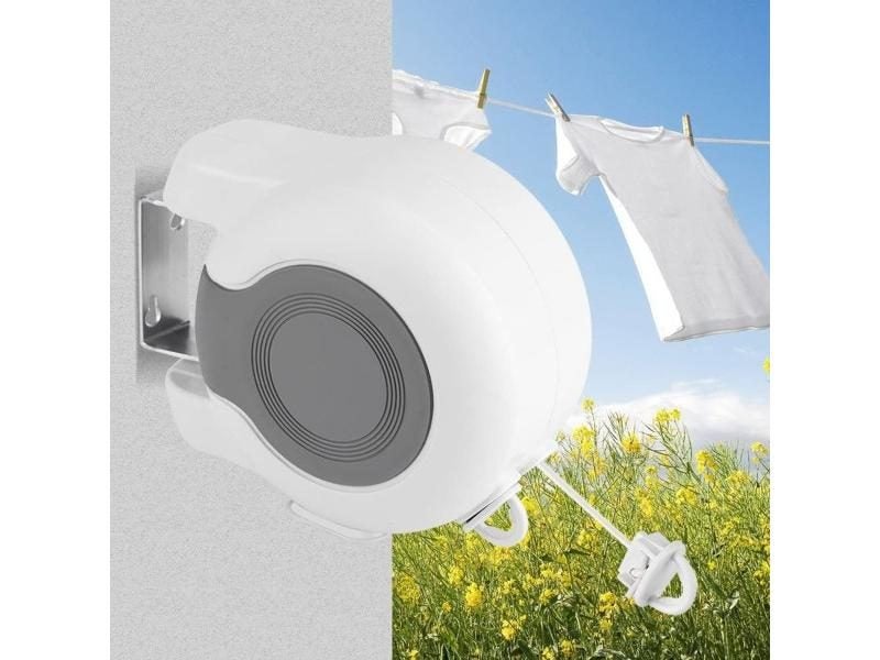 Wall Mounted 13m Double Retractable Clothes Drying Line Indoor Outdoor Carousel 1