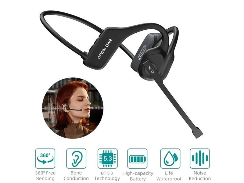 Wireless Bluetooth Open-Ear Headphones With Mic For Call Center Carousel 1