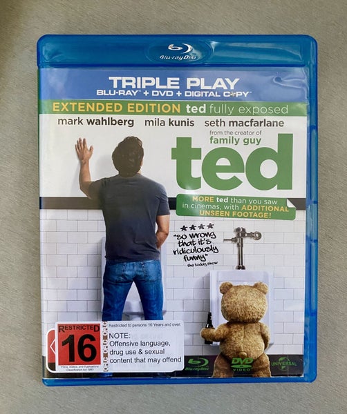 Ted - 3 Disc Bluray DVD & Digital on Disc