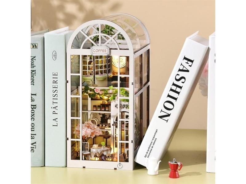 DIY 3D Wooden Puzzle Book Nook Kit For Bookshelf Decoration Carousel 1