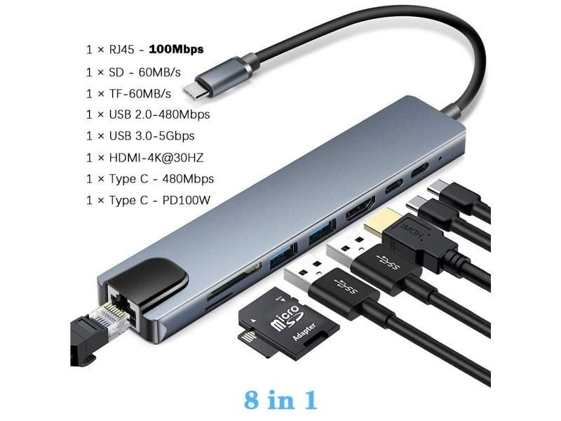 Multifunctional USB C Docking Station With HDMI VGA Ethernet Carousel 1