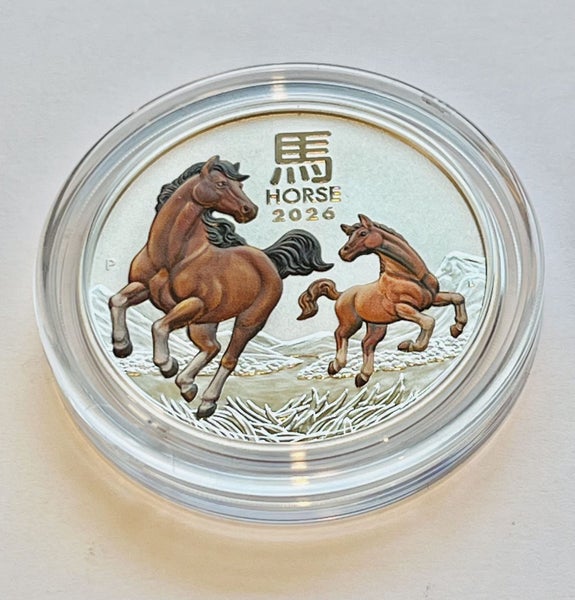 2026 1oz Lunar Series III - Year of the Horse .9999 Silver Coloured BU Coin Carousel 1