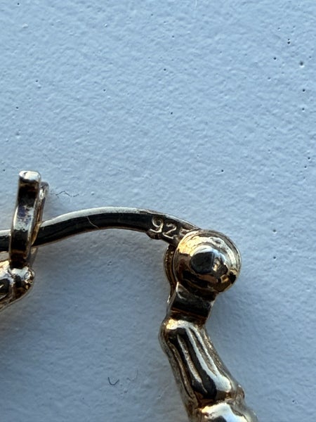 GOLD PLATED 925 STAMPED BAMBOO EARRINGS Carousel 7