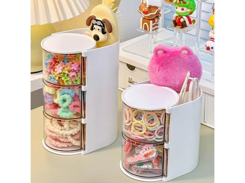 Clear Acrylic Storage Box For Hair Accessories Makeup Brush Jewelry Carousel 2