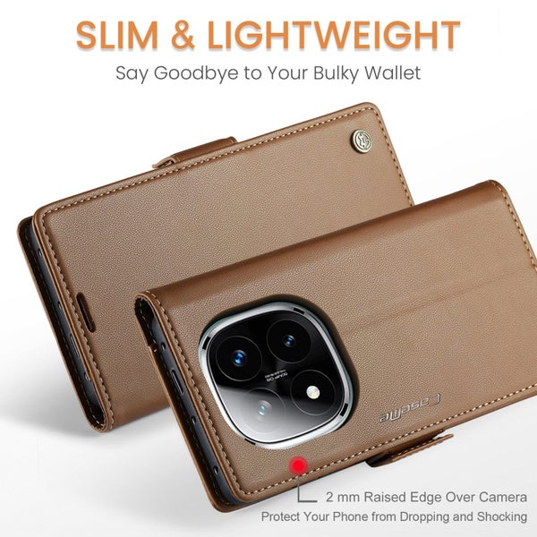 Xiaomi Redmi Note 14 Pro 5G Pu Wallet Case [Brown] Carousel 2