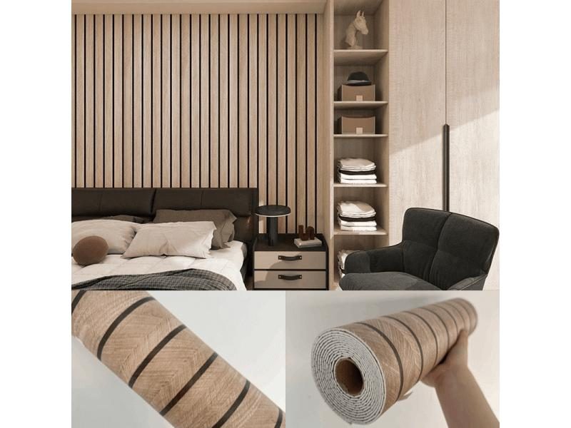 Thick XPE Wood Grain Peel And Stick Grille Wallpaper Carousel 1