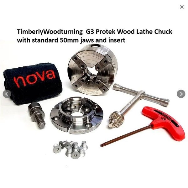 Nova G3 Pro-Tek Wood Lathe Chuck Insert Included Carousel 1