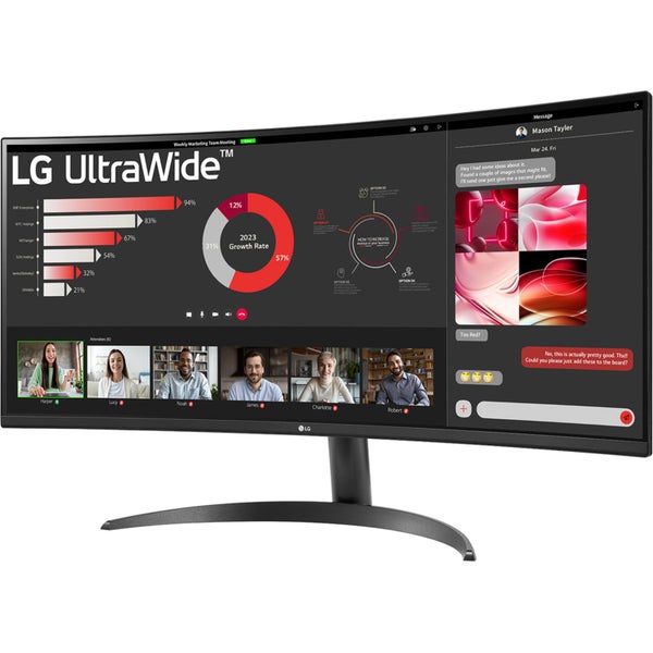 LG 34WR50QK 34" WQHD Curved Ultrawide Monitor 3440x1440 - DisplayPort - 2x HDMI Carousel 2