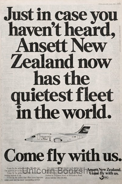 VINTAGE NEWSPAPER ADVERT: Ansett Airlines New Zealand 1990 Carousel 1