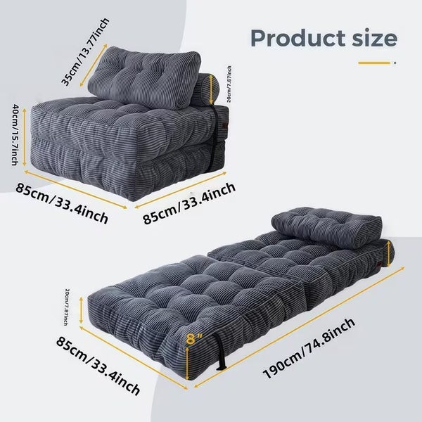 Folding Sofa Convertible Comfy Foam Couch Bed Foldable Mattress Carousel 1
