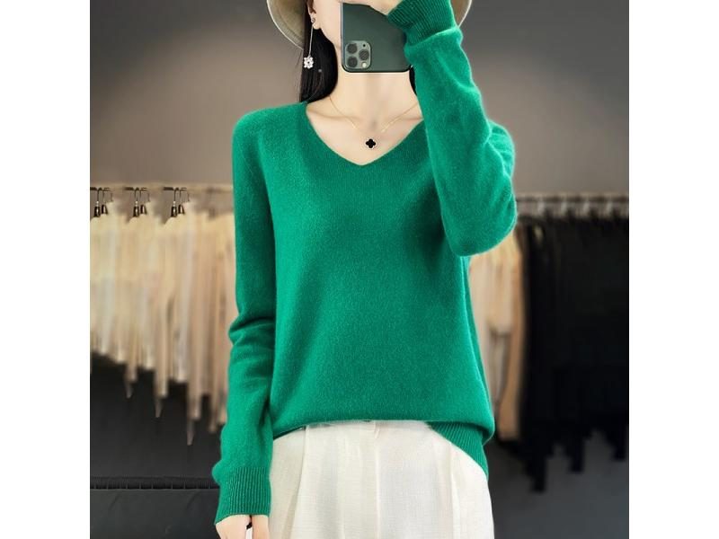 Women Merino Wool Long Sleeve Soft Knitwear Tops Carousel 1