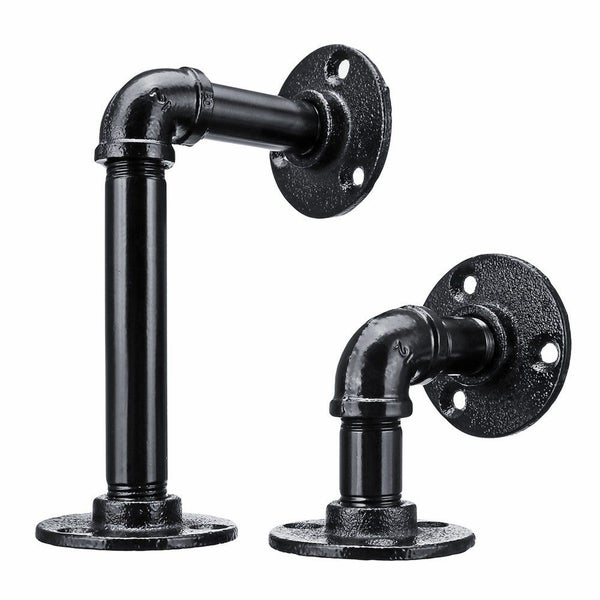 2pcs Steampunk Iron Pipe Scaffold Board Shelf Brackets Holder Carousel 2