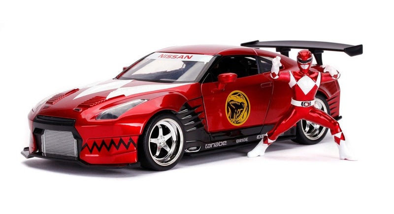 Jada 1/24 Power Rangers Red Ranger & 2009 Nissan GT-R (R35) [31908] Carousel 1