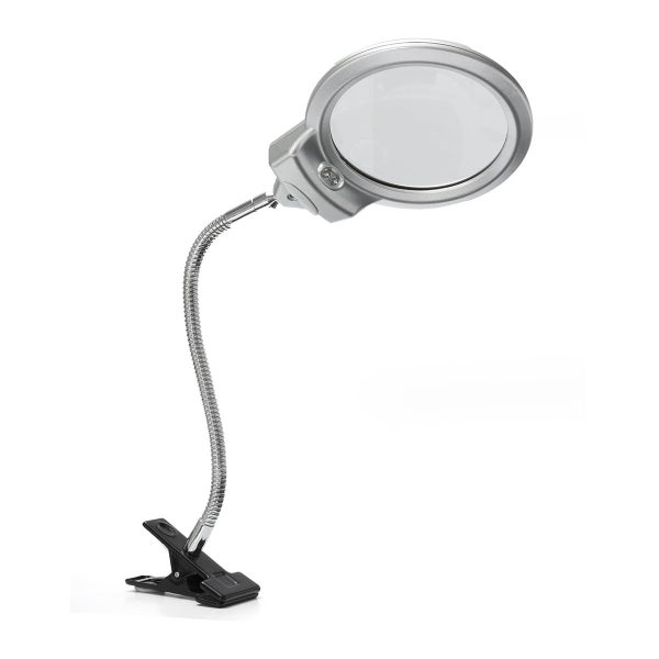 New 2.5 x 90MM 5 x 22MM 2 LED Lighted Table Top Desk Magnifier Magnifying Glass Carousel 2