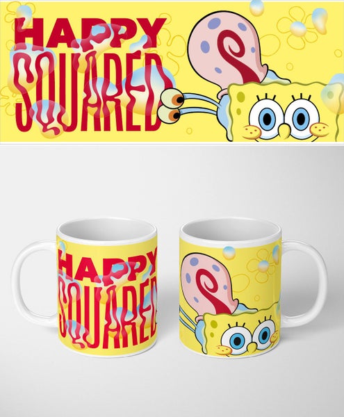 SpongeBob Happy Squared Ceramic Coffee Mug Cup Kitchen Drinkware Carousel 1