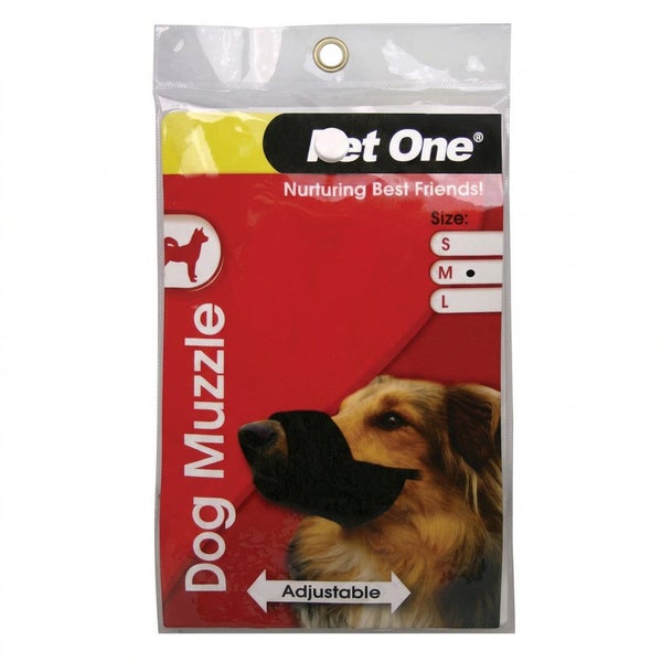 Pet One Dog Muzzle - Adjustable Nylon | Medium Black Carousel 1