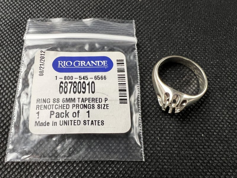 NEW - Sterling Silver Ring Blank 6mm Tapered Pre-notched Prongs – Lot F679 Carousel 1