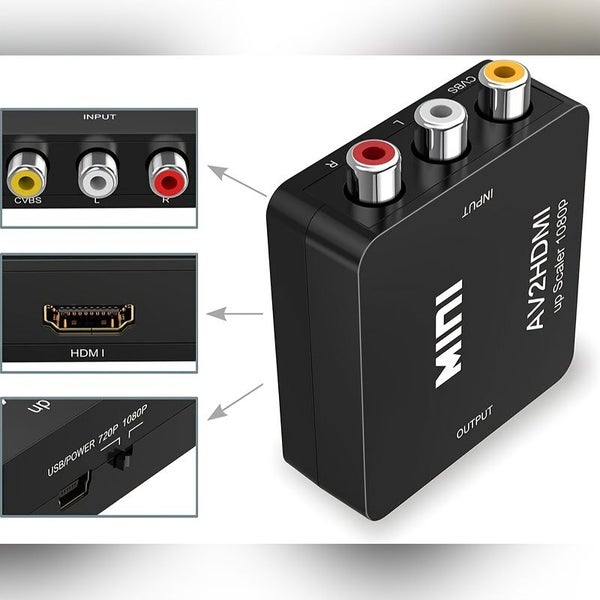 Mini RCA AV to HDMI Converter Adapter XBOX 360 1080P HDTV Carousel 10
