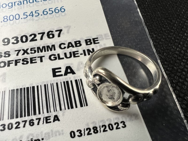 NEW - Sterling Ring Blank 7mm x 5mm Cabochon – Lot F689 Carousel 1