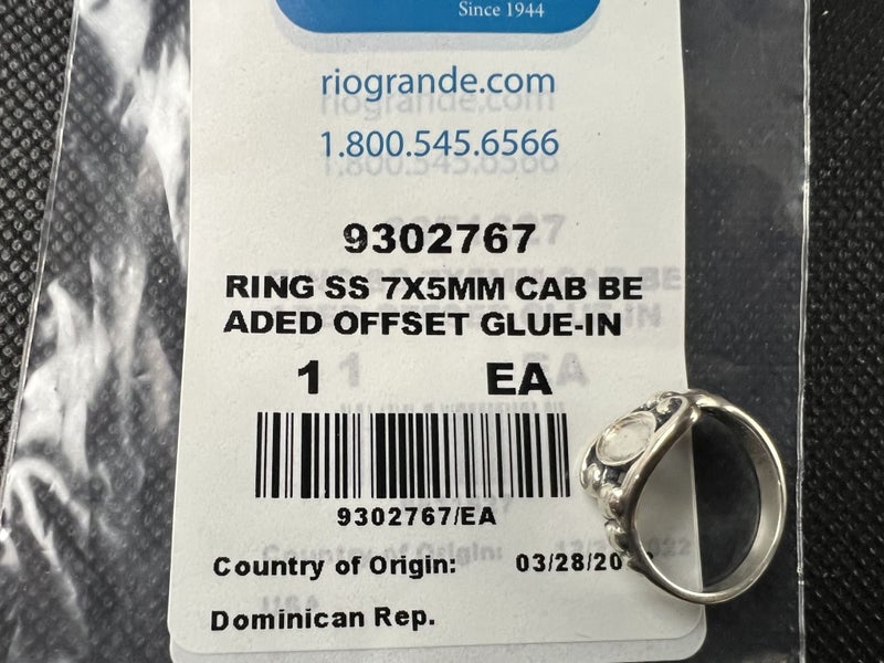 NEW - Sterling Ring Blank 7mm x 5mm Cabochon – Lot F689 Carousel 4