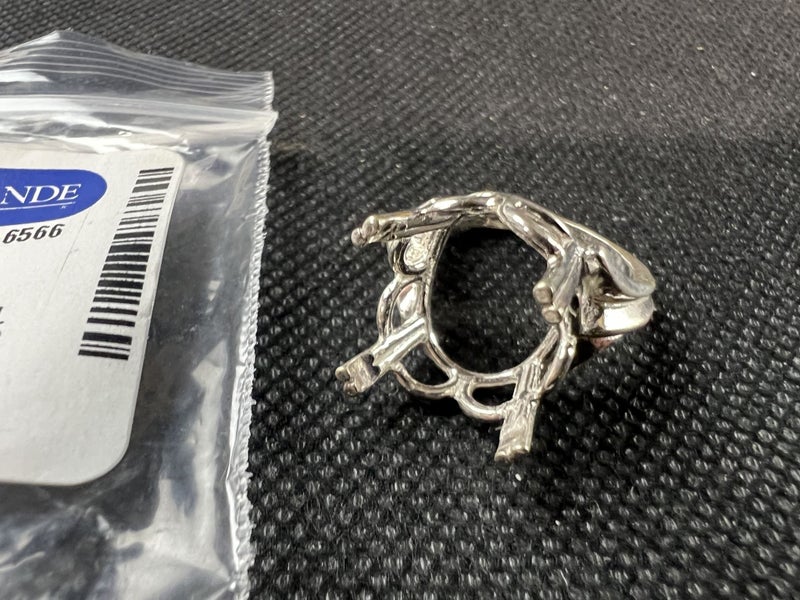 NEW - Sterling Ring Blank 18mm x 13mm Oval Ready Set Scalloped – Lot F692 Carousel 2