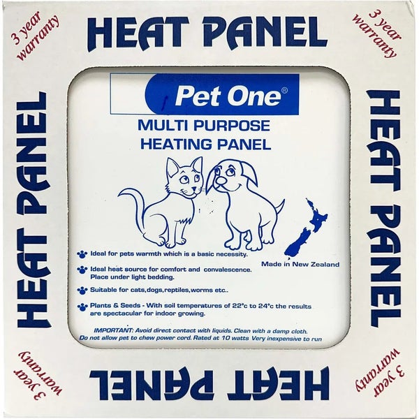 Pet One Heat Panel Pad - Dog Cat Rabbit Reptile Warmer | 285x285mm 10W Carousel 1