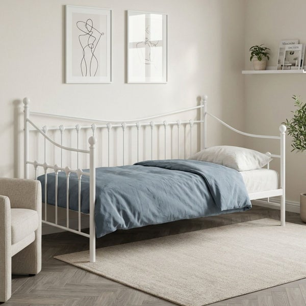 Hartz Single Metal Day Bed - White Carousel 1