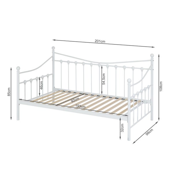 Hartz Single Metal Day Bed - White Carousel 12