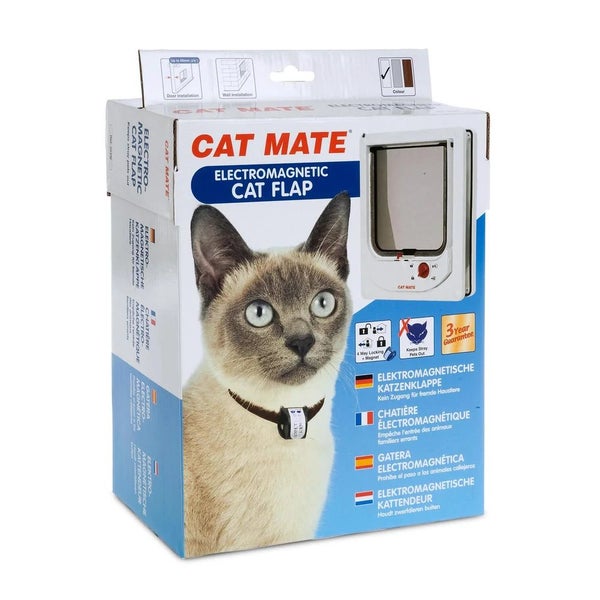 Cat Mate Electromagnetic Cat Door for Wood - Keeps Strays Out Carousel 1