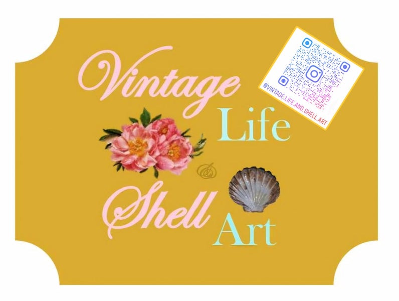 Shell art - Pink Pressed Flower with a Golden Stand Carousel 12
