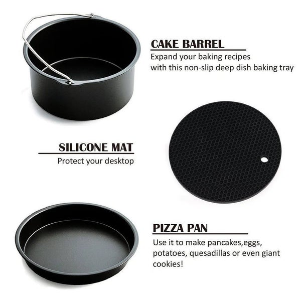Universal Air Fryer Accessories Set - Gowise Phillips Cozyna 8pc Carousel 6