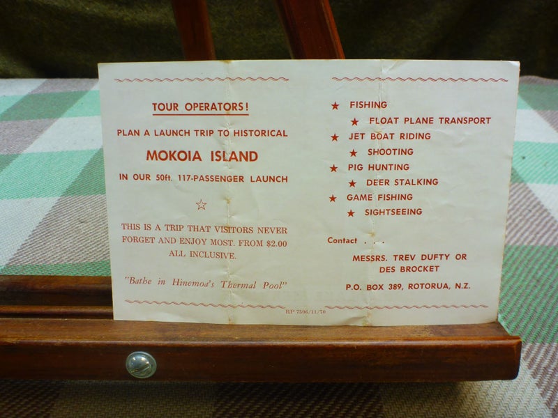 Awesome Vintage NZ Souvenir Ticket To Mokoia Island MV Ngaroto New Zealand Carousel 2