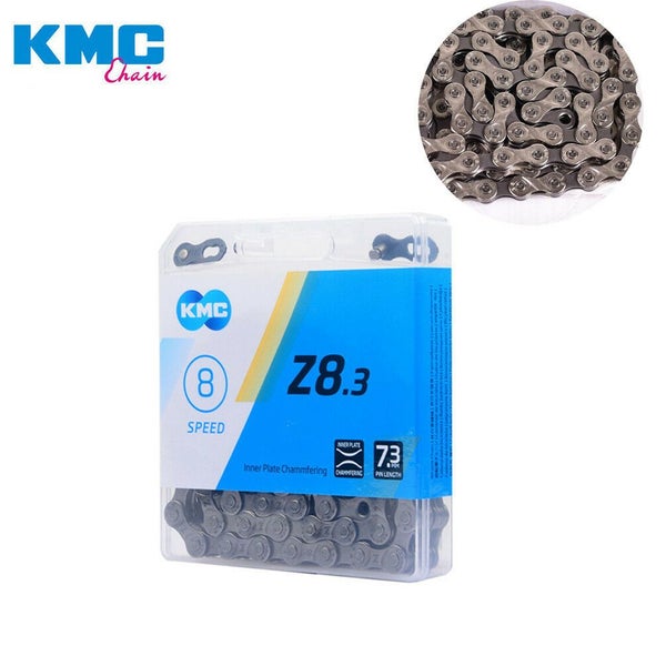Bike Chain KMC Z8.3 for Mountain/Road Bicycle 6/7/8 Speed 116 Links Silver grey Carousel 1