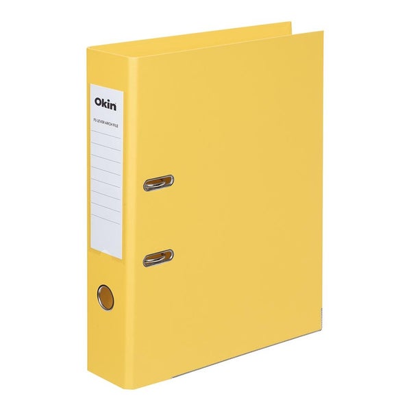 Okin Lever Arch File FS Linen Yellow Carousel 1