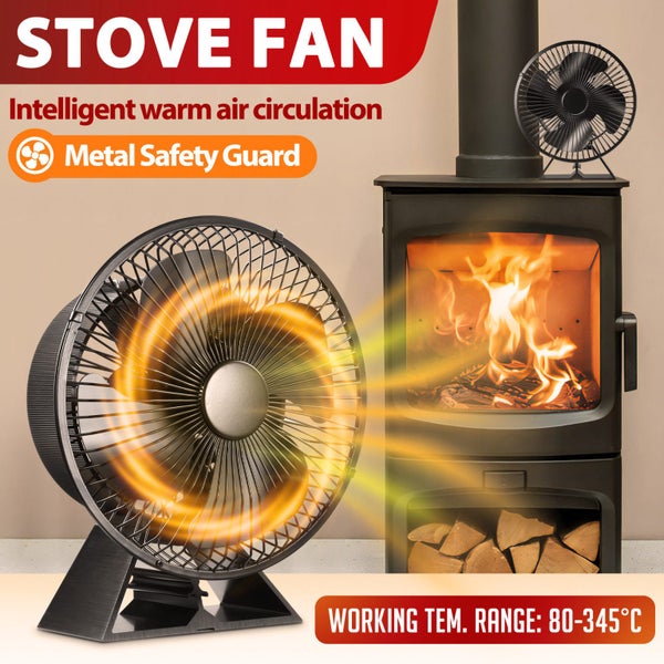 Stove Fan Heater Powered Fireplace Top Wood Burning Log Burner Blade Heater Carousel 1