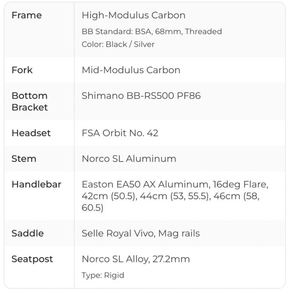 NORCO MY21 SEARCH XR C 700CX58.0CM BLACK/SILVER gravel bike Carousel 20