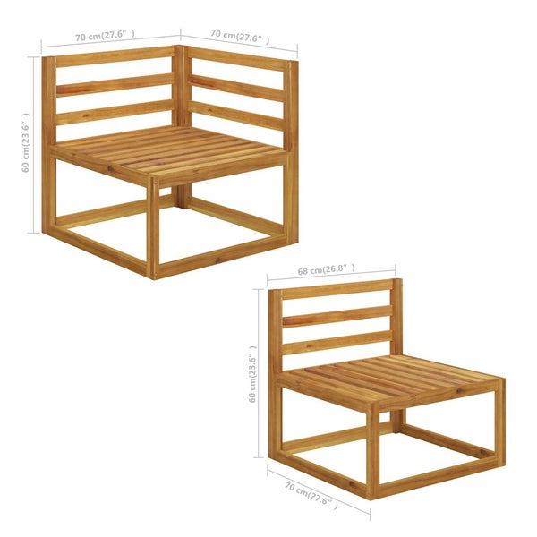 Vida Xl 4 Piece Garden Lounge Set With Cushion Cream Solid Acacia Wood Carousel 2