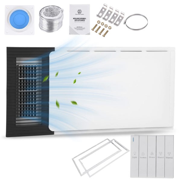 NEW Powerful Bathroom Ceiling PTC Ceramic Heater 3 in 1 Exhaust Fan LED Warm Air Carousel 1
