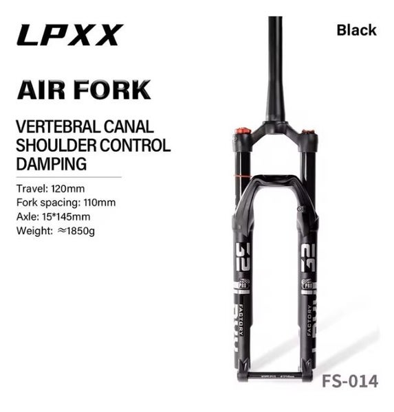 MTB Bike Tapered Fork - 29" 28.6/39.8mm, Air Spring Suspension, 120mm travel Carousel 1
