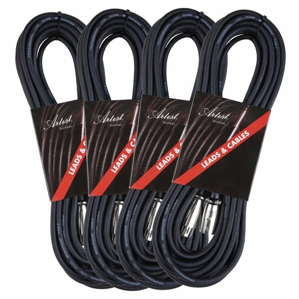 Artist MC30XX 30ft (9m) Mic Cable/Lead XLR-XLR - 4 Pack Carousel 1