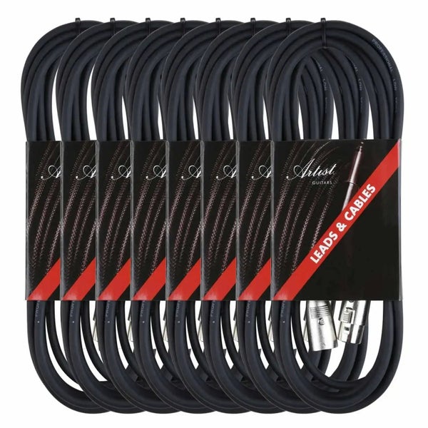 Artist MC10XX 10ft (3m) Mic Cable/Lead XLR-XLR 8 pack Carousel 1