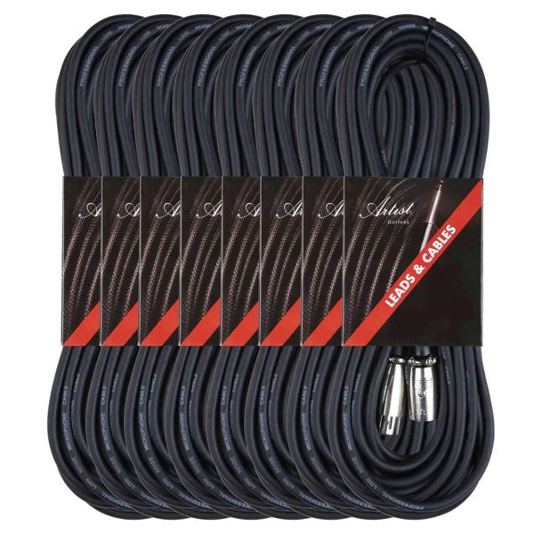 Artist MC30XX 30ft (9m) Mic Cable/Lead XLR-XLR 8 Pack Carousel 1