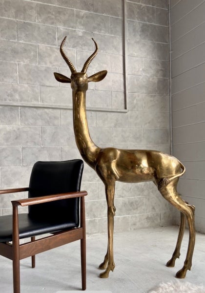 — Large Mid Century Brass Gazelle — Carousel 2