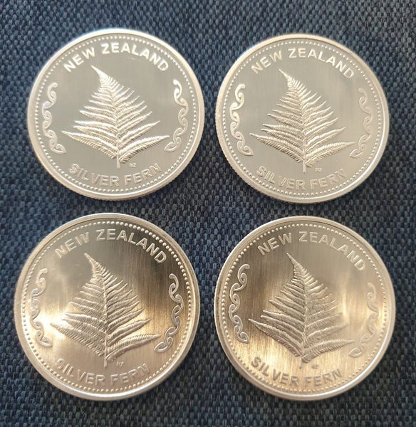 *** $1 Reserve 4x 1 ounce 0.999 Silver Fern bullion coin from NZ Mint Carousel 1