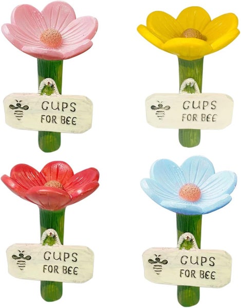 4 Pcs Bee Watering Station for Gardens Lawn Patio Pollinators Feeder Accessories Carousel 1