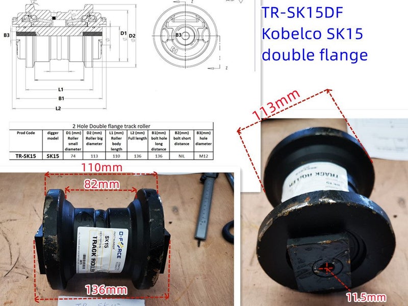 Digger Track Roller for SH100 SH120-3 /A3 SH200 SK15 SK30 SK045 SK60 SK100 SK200 Carousel 9