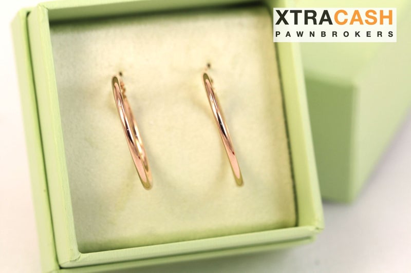 10ct Rose Gold Medium Hoop Earrings In Box Carousel 1