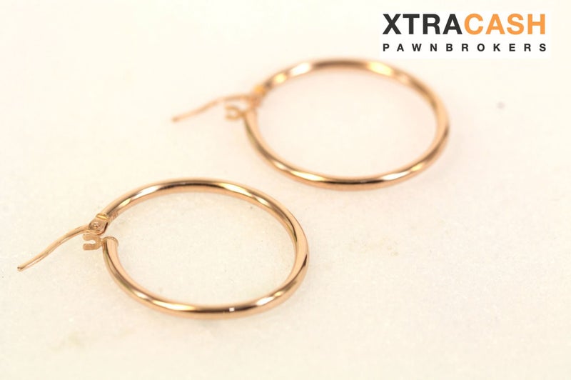 10ct Rose Gold Medium Hoop Earrings In Box Carousel 2